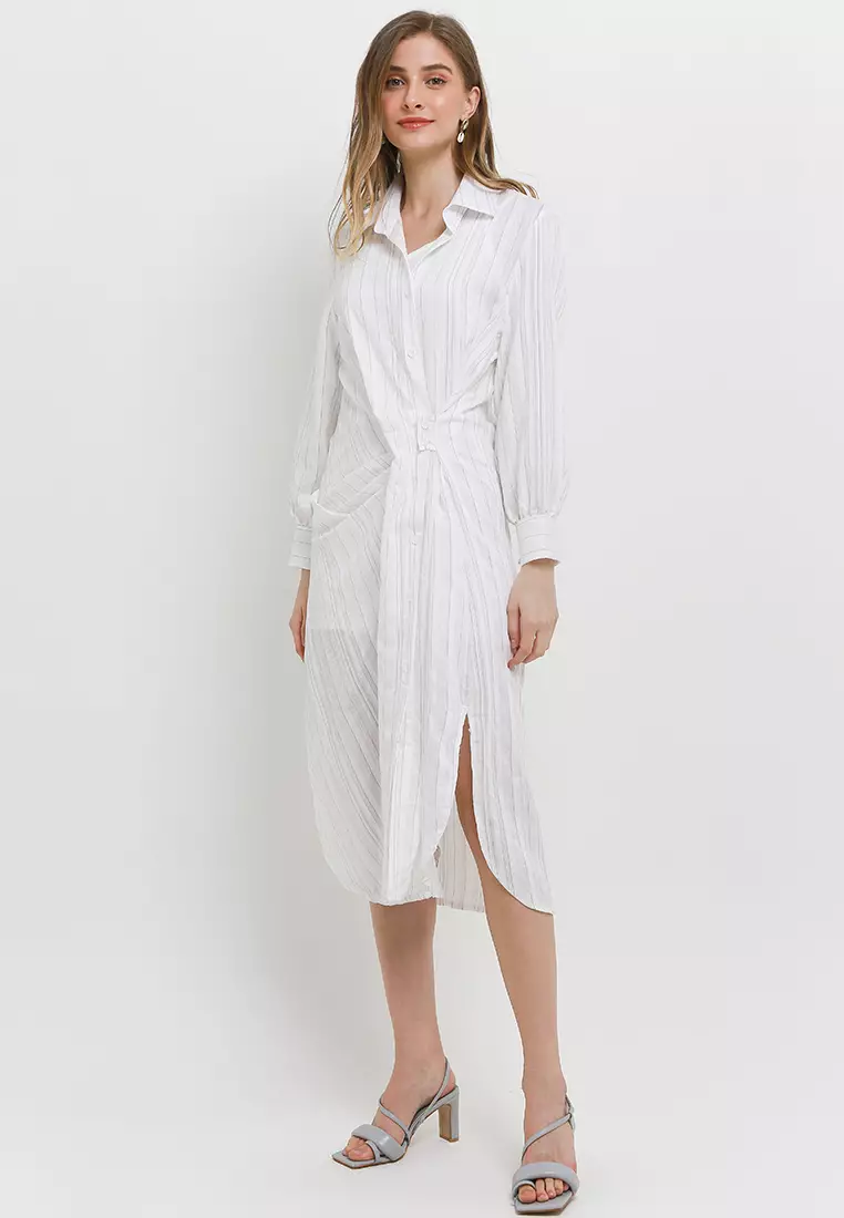 Striped Midi Shirt Dress