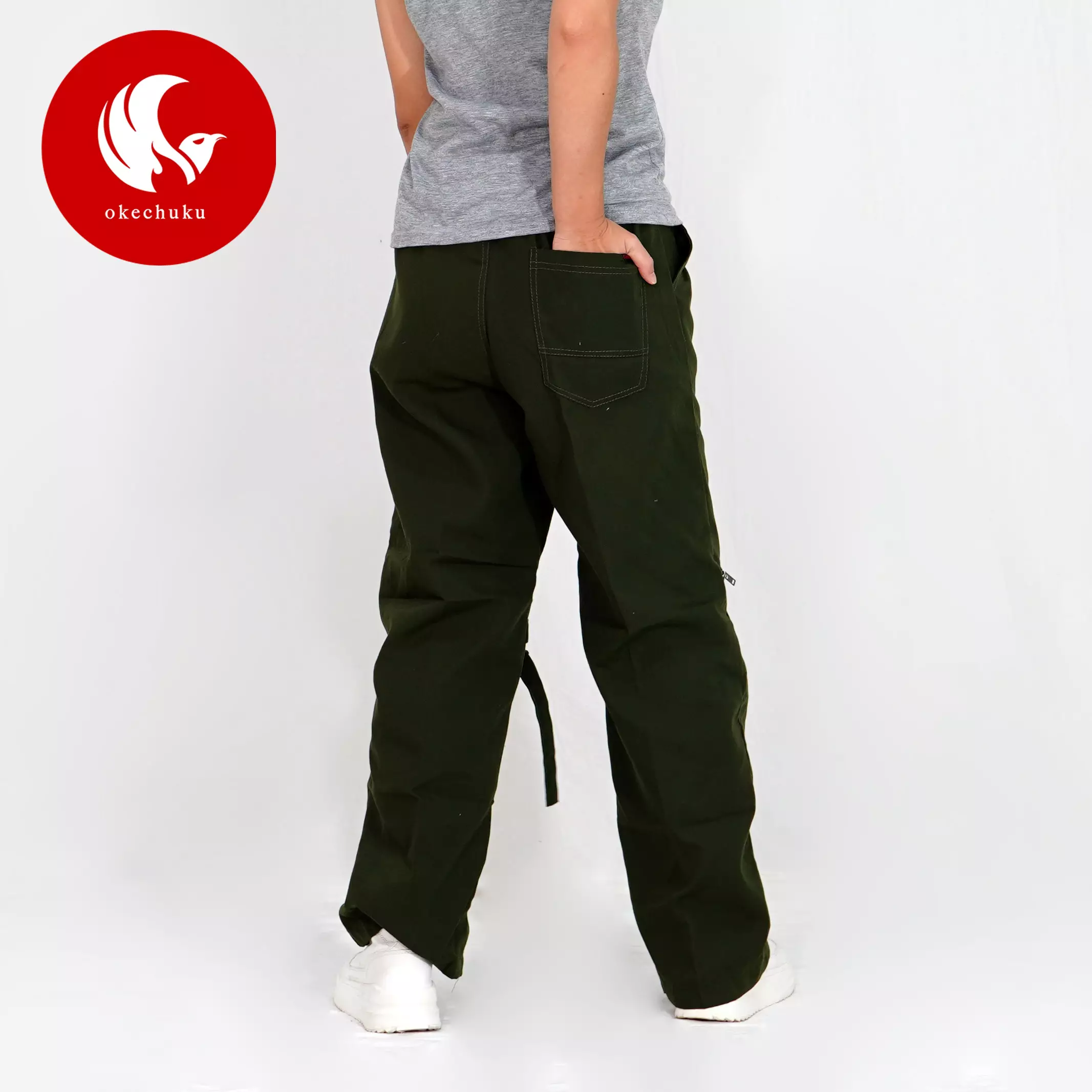 Okechuku KING Celana Panjang Cargo Pria Loose Fit Baggy Pants Streetwear Techwear