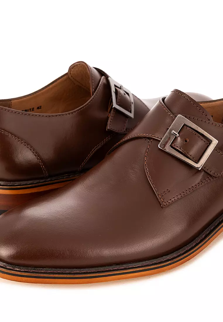 Fritz Brown Single Monk Strap Shoes