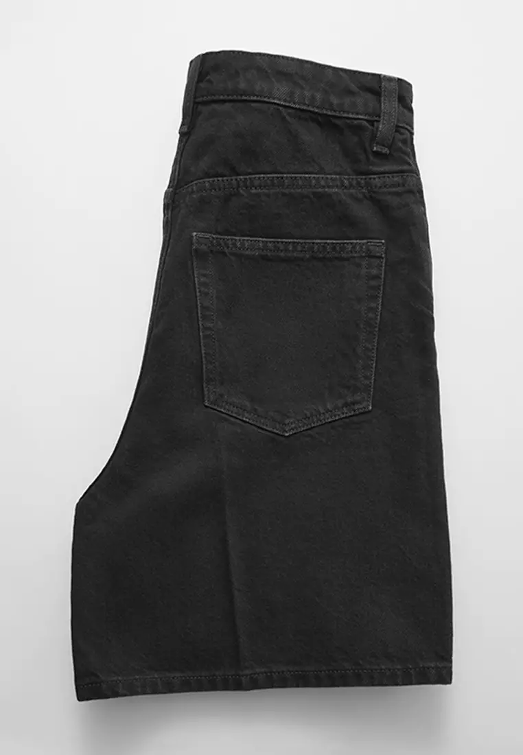 Wide-Leg Denim Shorts