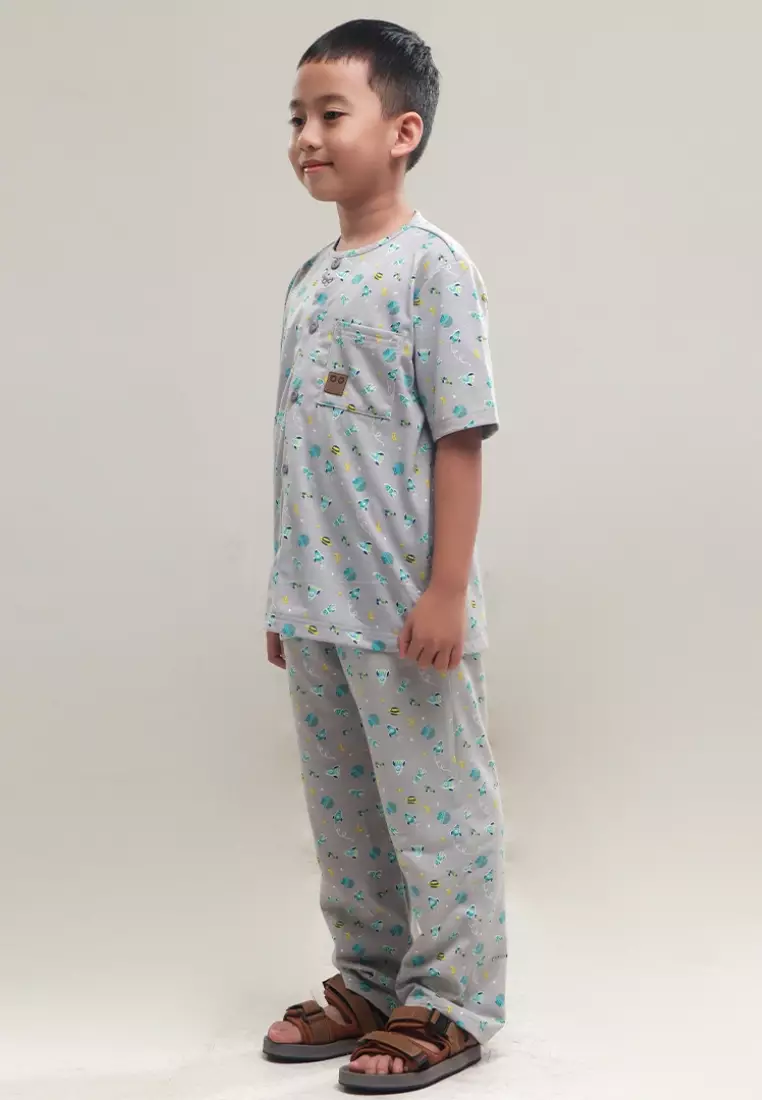 Rabbani - Setelan Baju Anak Laki-laki Kemkid Sinai Exclusive - Grey