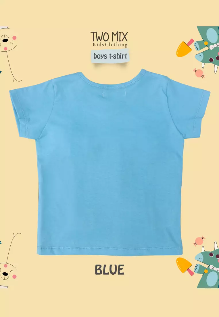 Two Mix - Kaos Oblong Lucu Anak Laki-Laki / Perempuan 1-7 Tahun Motif Cute Bear 4313A Blue