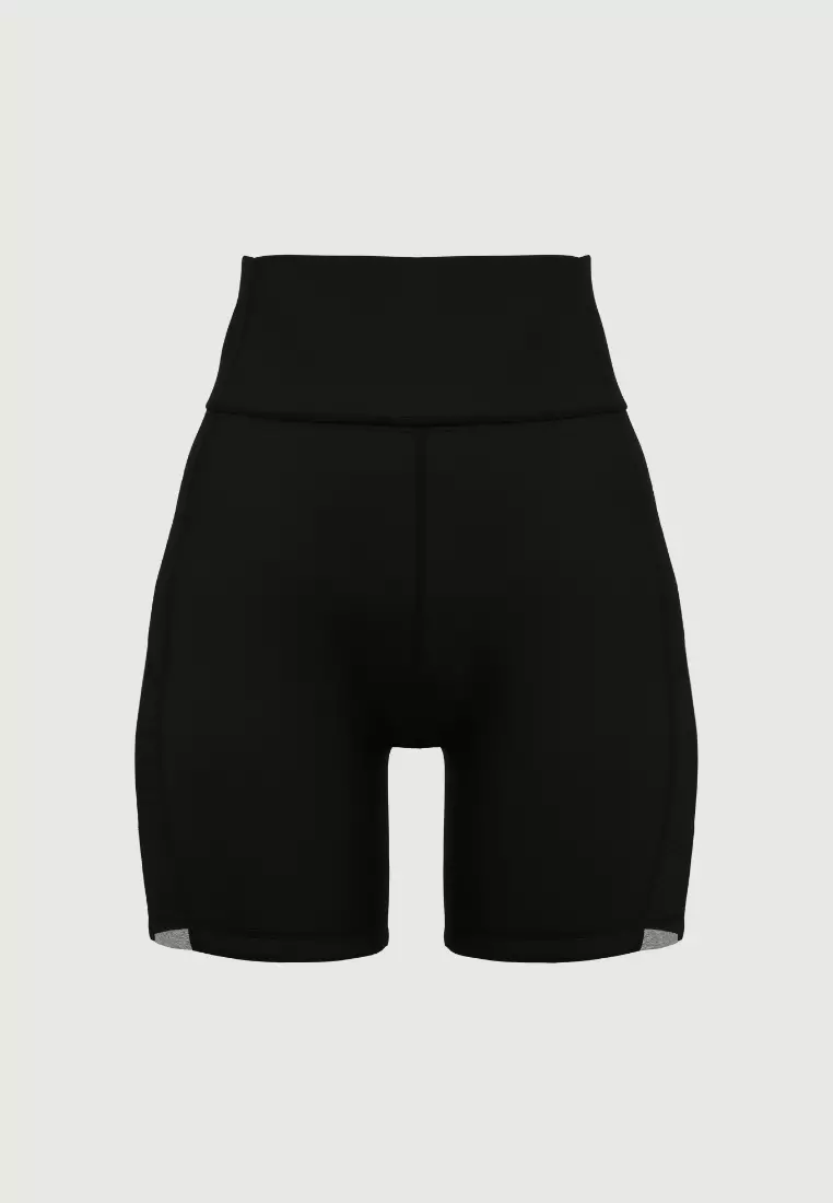 Meshed Elegance High Waist Bike Shorts