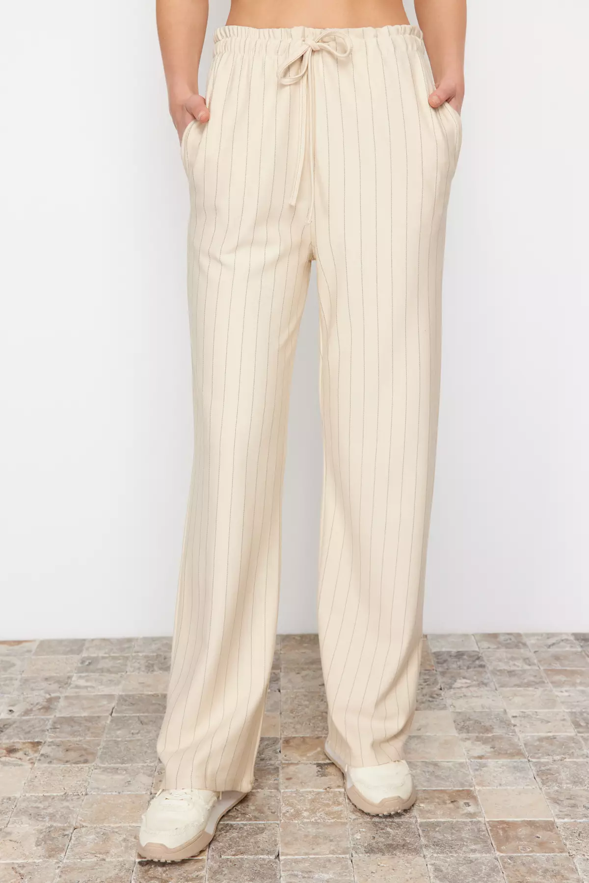 Elastic Waist Stripe Pants