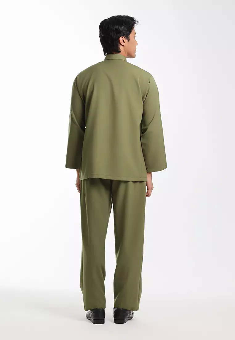 Alain Delon Baju Melayu Cekak Musang Dewasa - 19026001-45LeafGreen