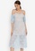 ZALORA OCCASION blue Cold-Shoulder Corded Lace Midi Dress 4579BAAEE7529AGS_1