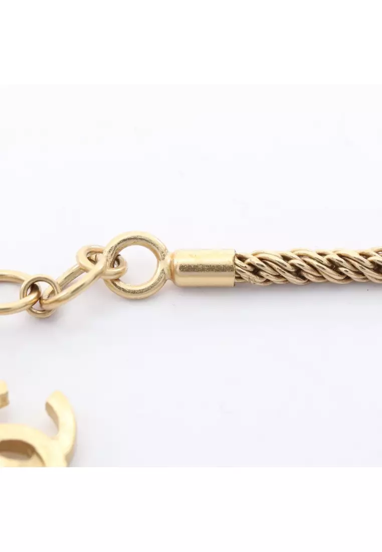 Pre-Loved Chanel coco mark Gripoix necklace GP Rhinestone gold multicolor 01A