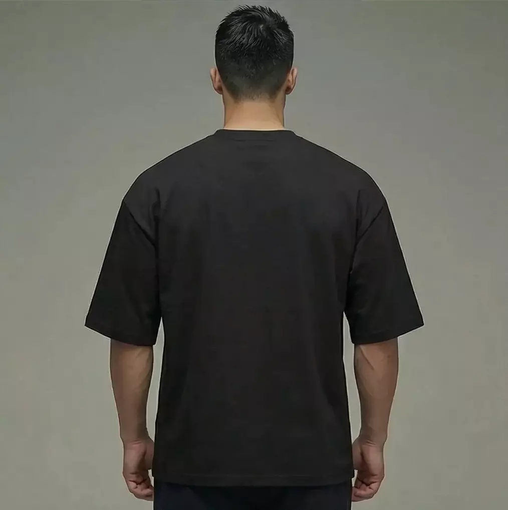 THIRDDAY Kaos Oversize Gym Kalcer Cotton Hybrid 240gsm "push your limit" hitam  MTZ06