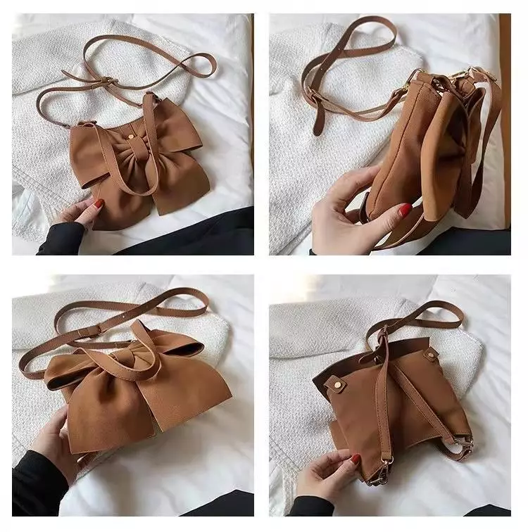 Vedlyn Elma Tas Selempang Pita Bludru model terbaru - Coffee