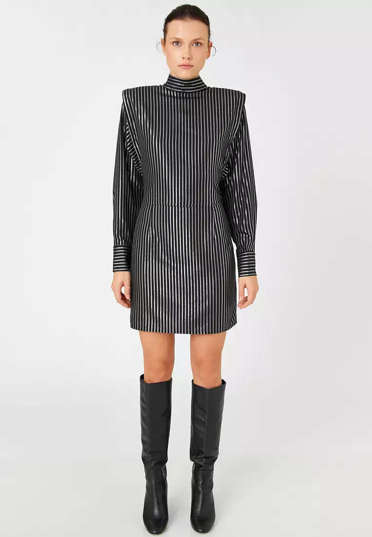 Jual KOTON Padded Stand Collar Mini Dress Original 2024 ZALORA