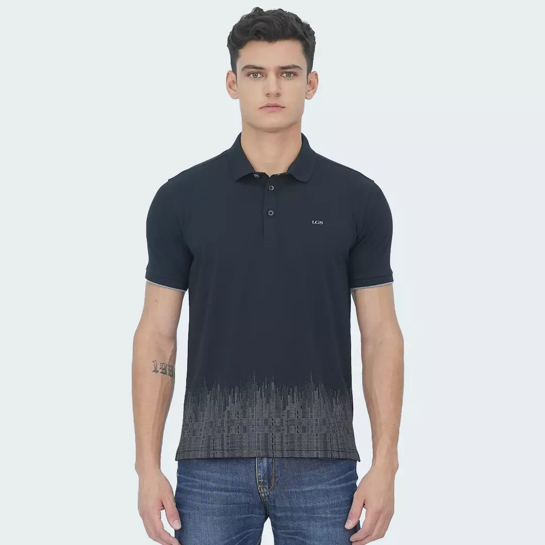 LGS - Gravon Collection - Kaos Polo Pria - Slim Fit - Katun Nyaman - Grafis Simple - JWS.325.C3512F.33.C - Hitam