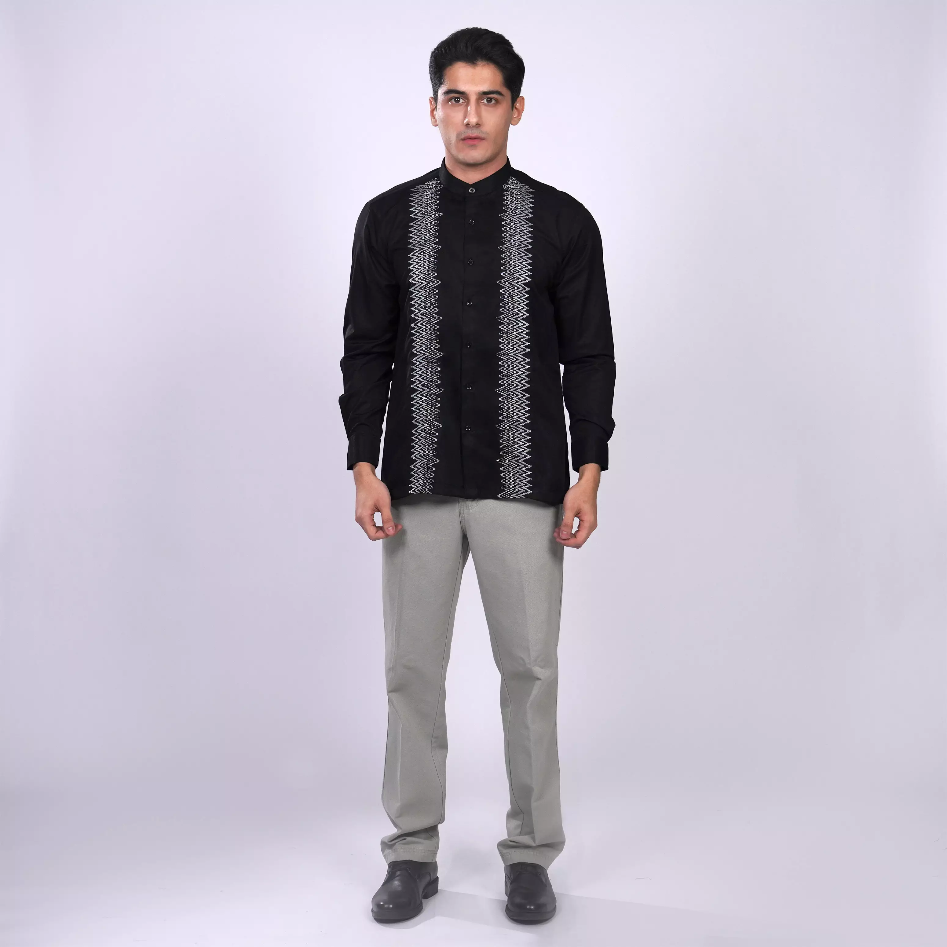 Casella Baju Koko Pria Lengan Panjang Exclusive | Baju Koko Hitam Ibrahim 9714 Black