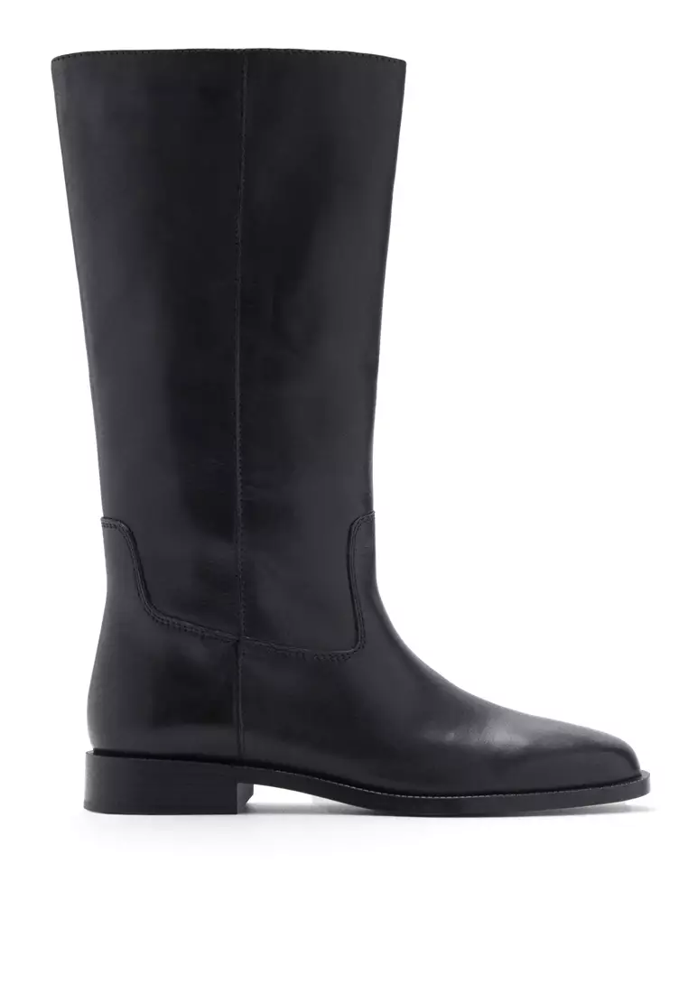 Discount on Mango  shoes - SKU: Leather High Boots