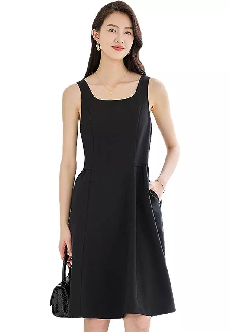 Black suspender dress outlet