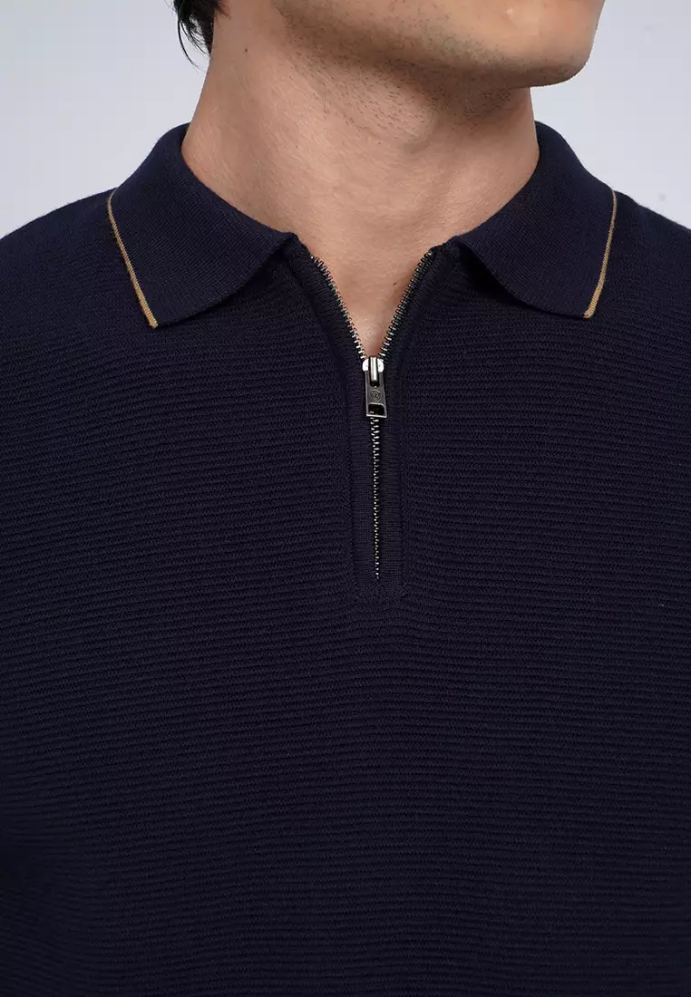 Short Sleeve Zipper Polo Shirt