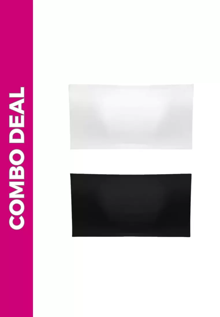 2 Pack Premium Anita Seamless Strapless Non-Slip Ice Silk Bralette Top Tube Bra in White and Black