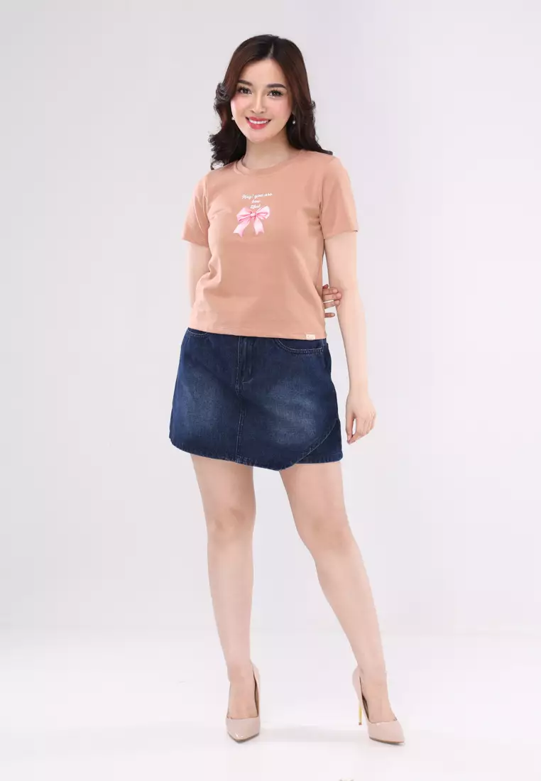 Single Jersey Short Sleeves Round Neck Basic Top