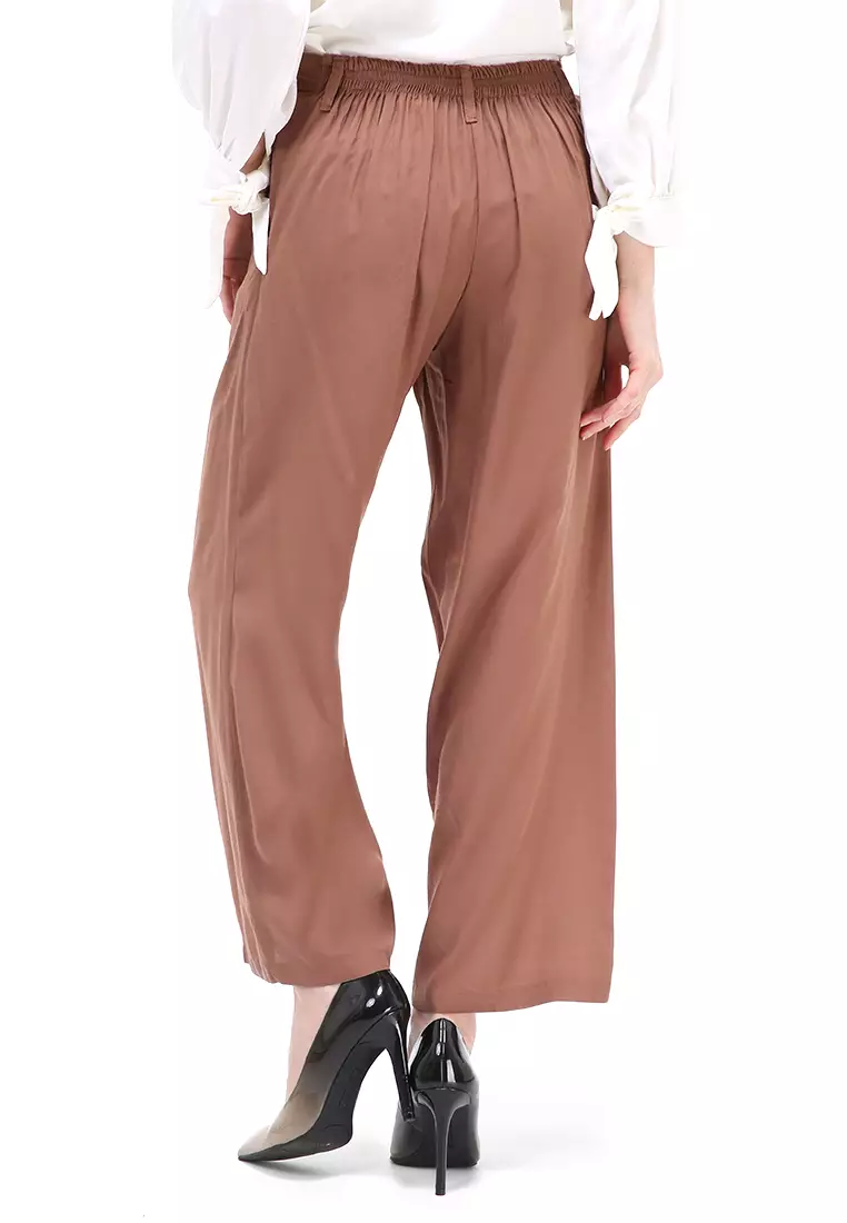 Sasha Loose Pants Celana Panjang Bawahan Wanita Premium Quality - Choco