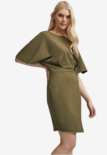 Dorothy Perkins Damen Khaki Kimono Sleeve Bodycon Dress L/&auml;ssiges Kleid