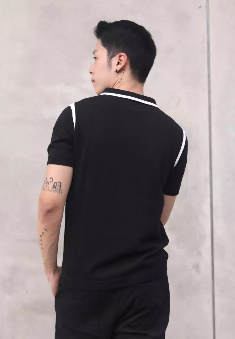 Kale BERLIN Black / Polo Shirt Pria / Atasan Kaos Polo Rajut Pria / Kaos Pria / Baju Kaos Pria