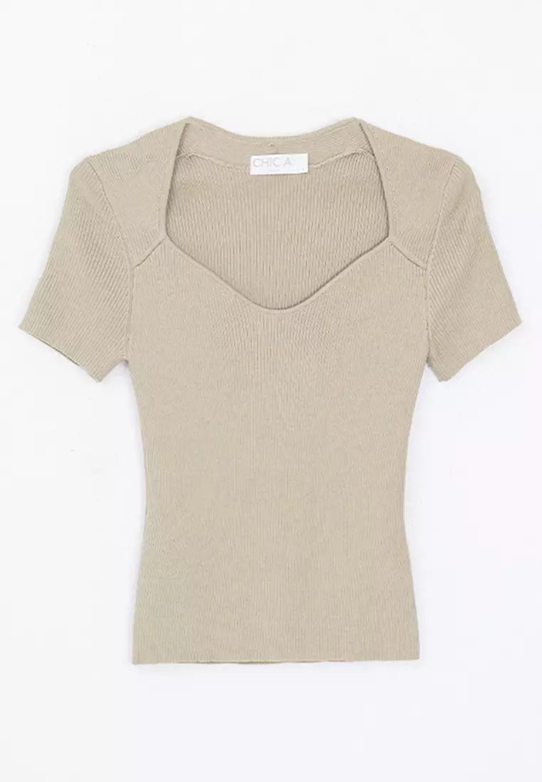 Square Neck Knit Top