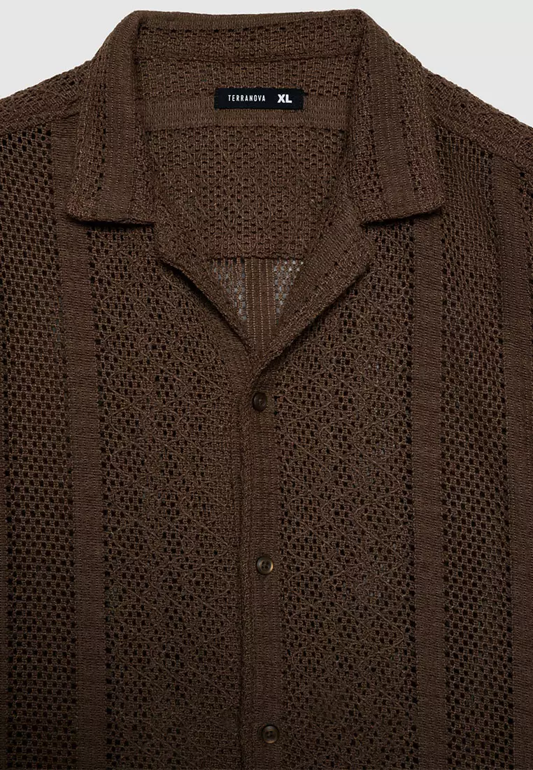 Men's Crochet Bowling Shirt