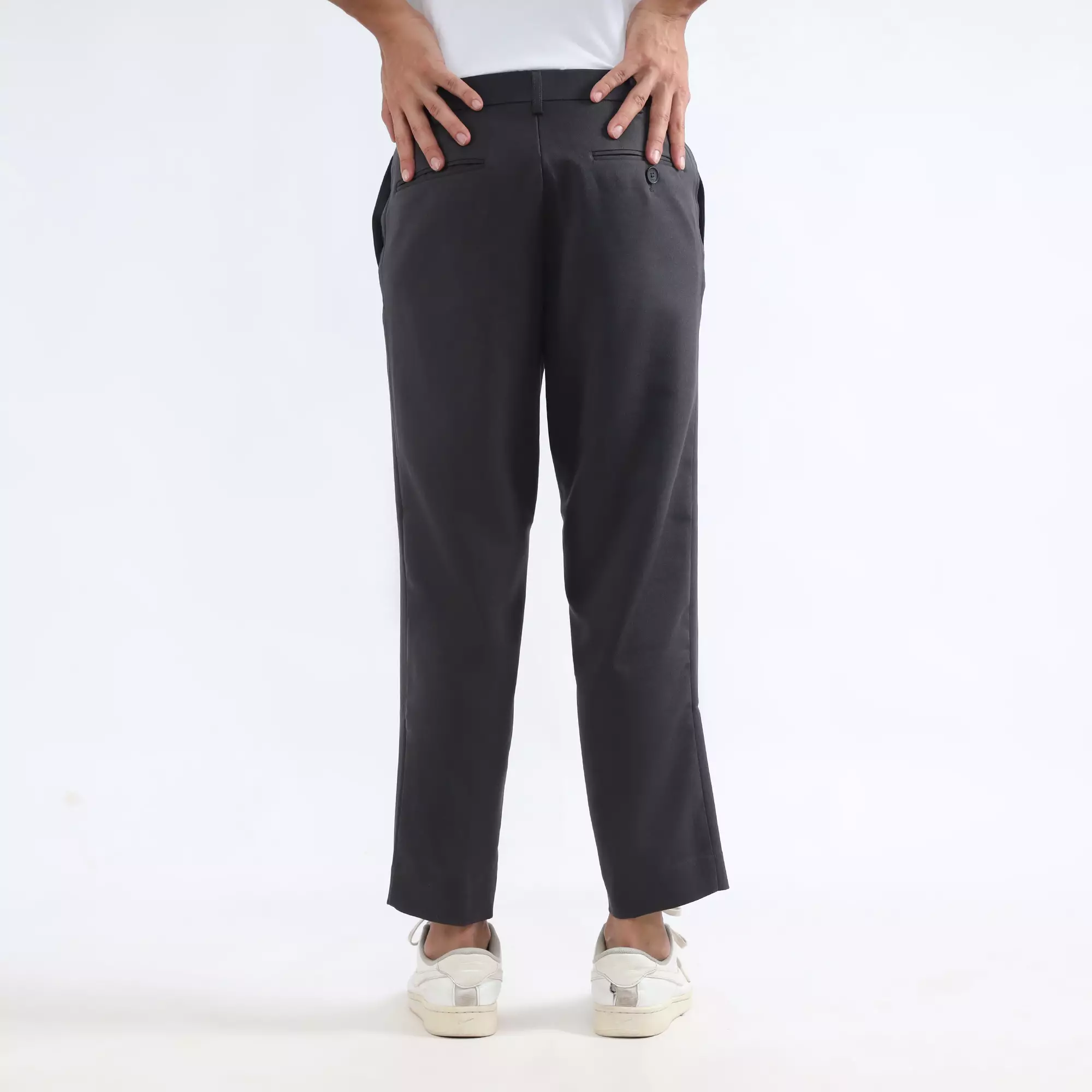 LARUSSO - Formal Ankle Pants - Dark Grey
