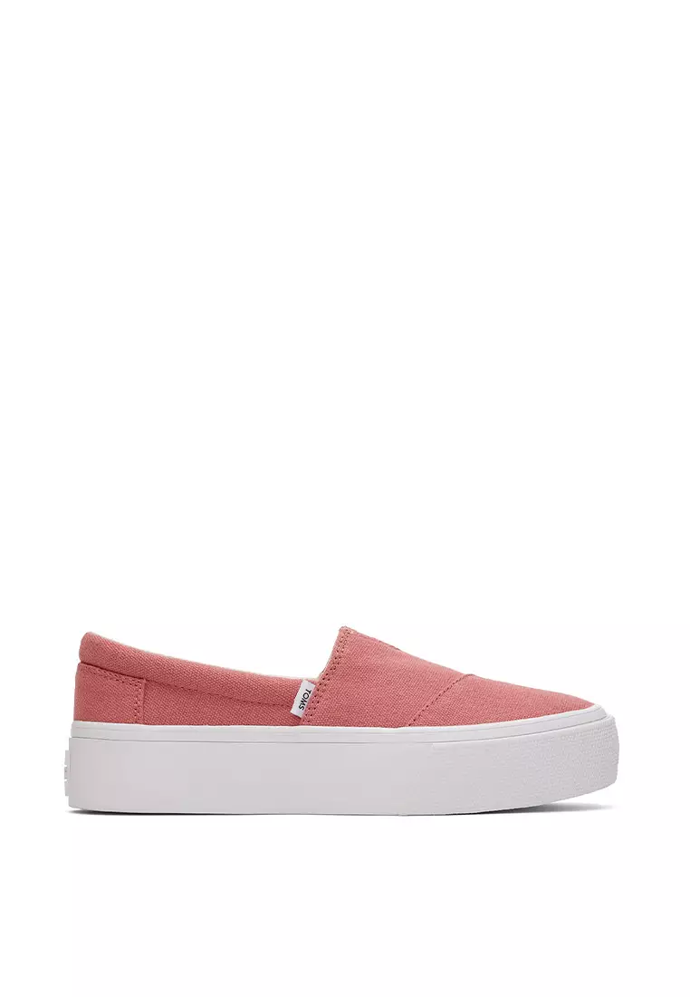 Discount on Toms  shoes - SKU: Sneakers Alpargata Fenix Platform Slip-On Women - Fade Rose Washed Canvas