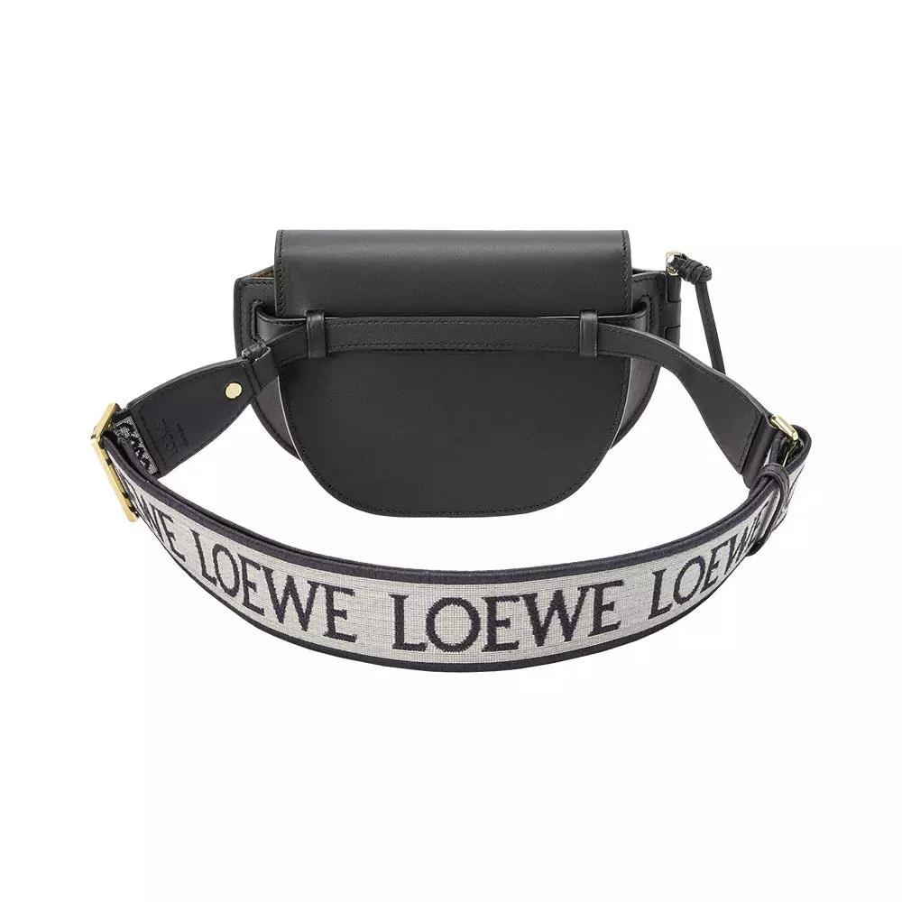 Mini Gate Dual Bag in Soft Calfskin Jacquard Black