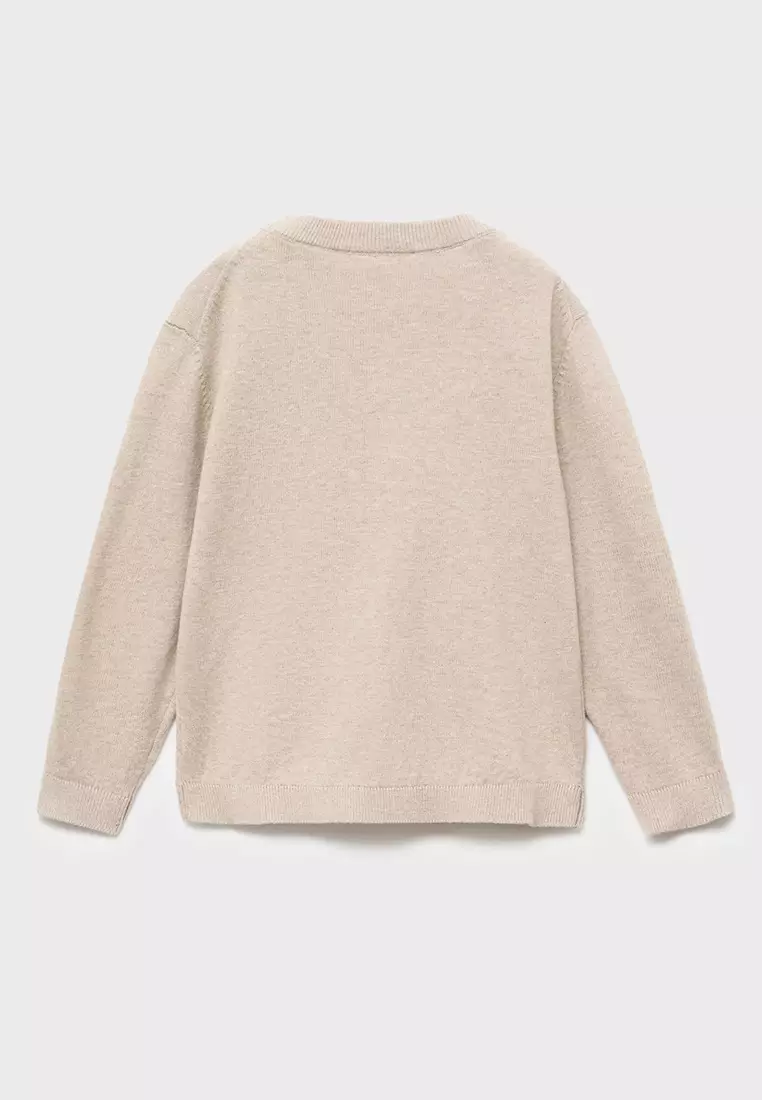 Knitted Sweater With Ribbed Details