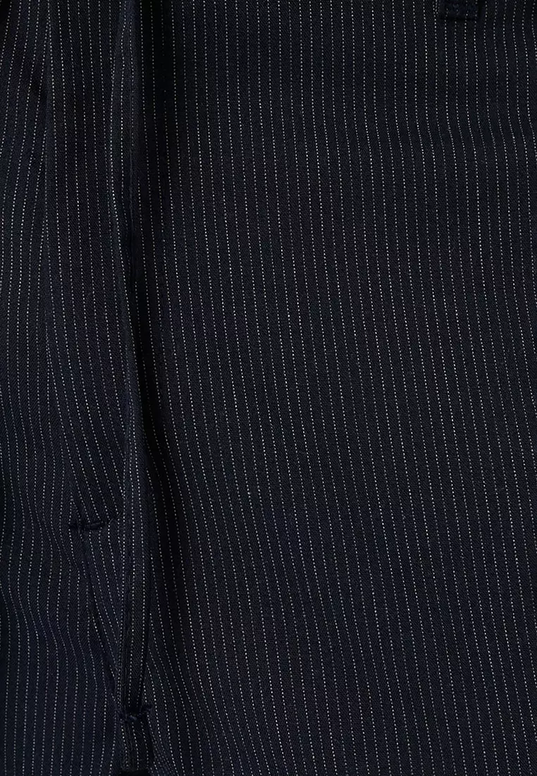 Lace Waist Striped Pants