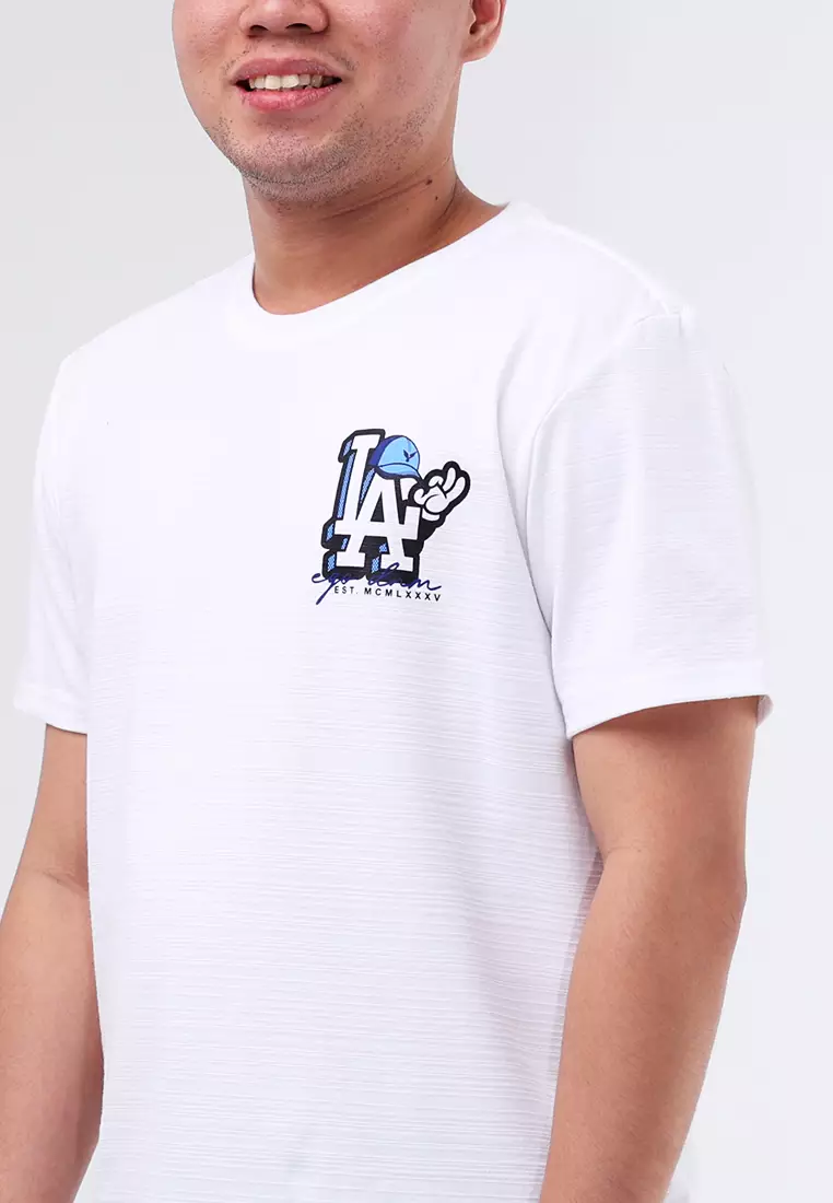 Round Neck Streaky Short Sleeves T-Shirt