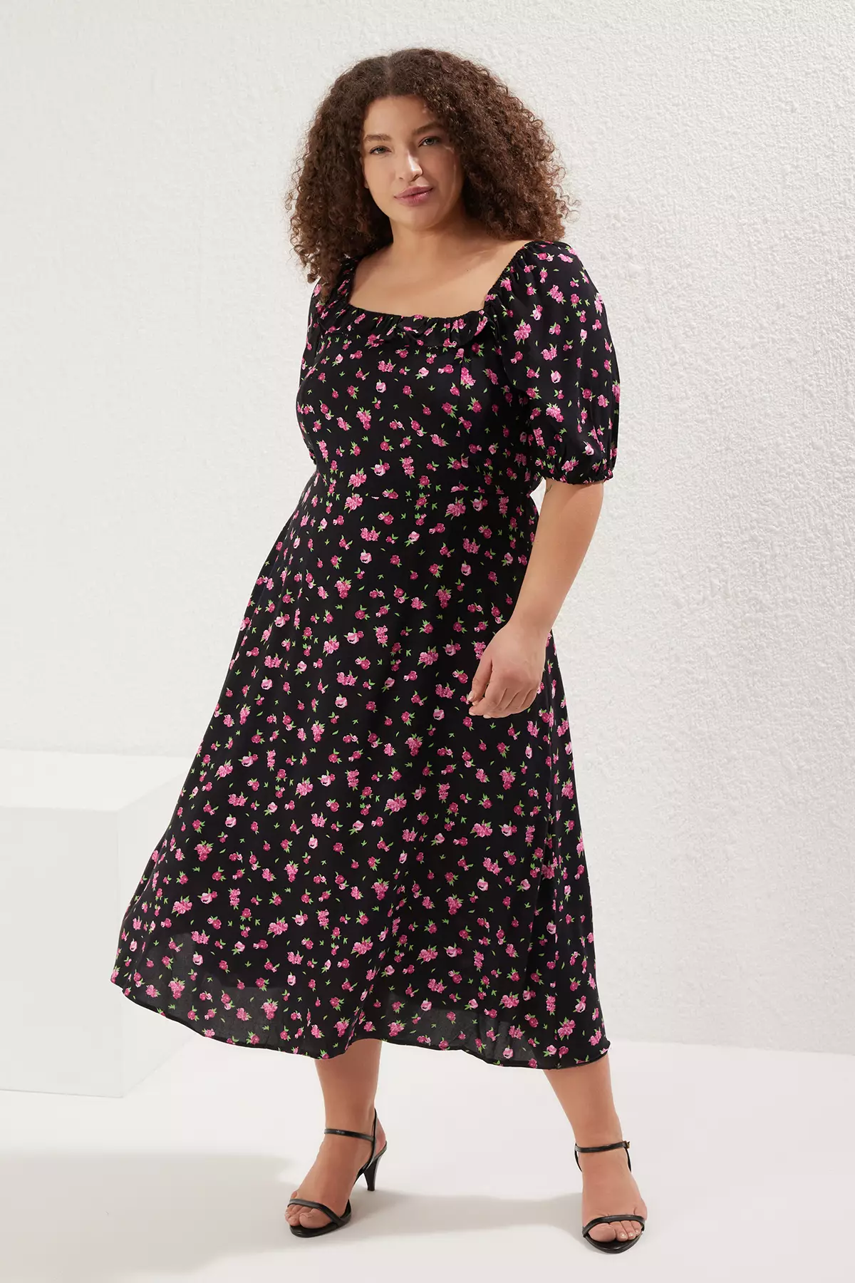 Plus Size Printed Midi Dress