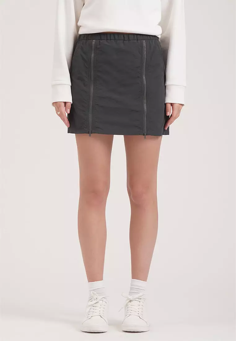 Zippered Nylon Skort