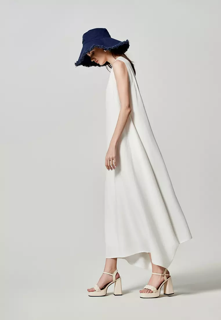 V-Neck Sleeveless Linen Dress