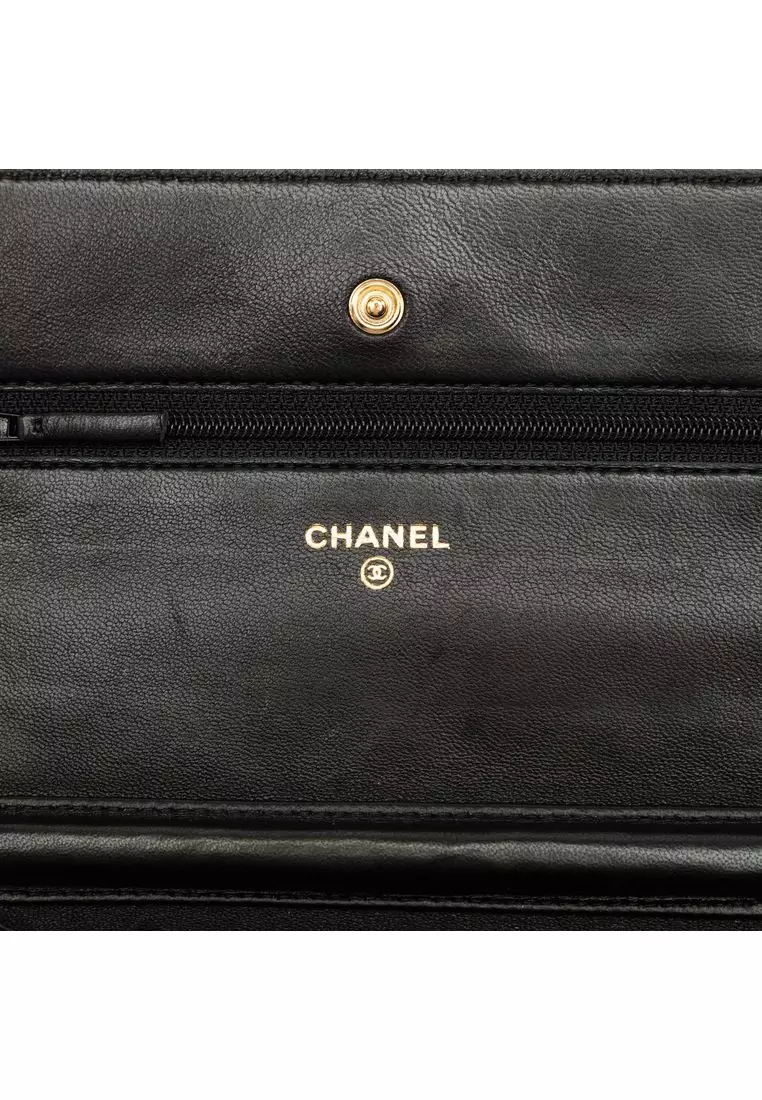 Pre-Loved Chanel Cc Quilted Lambskin Wallet On Chain