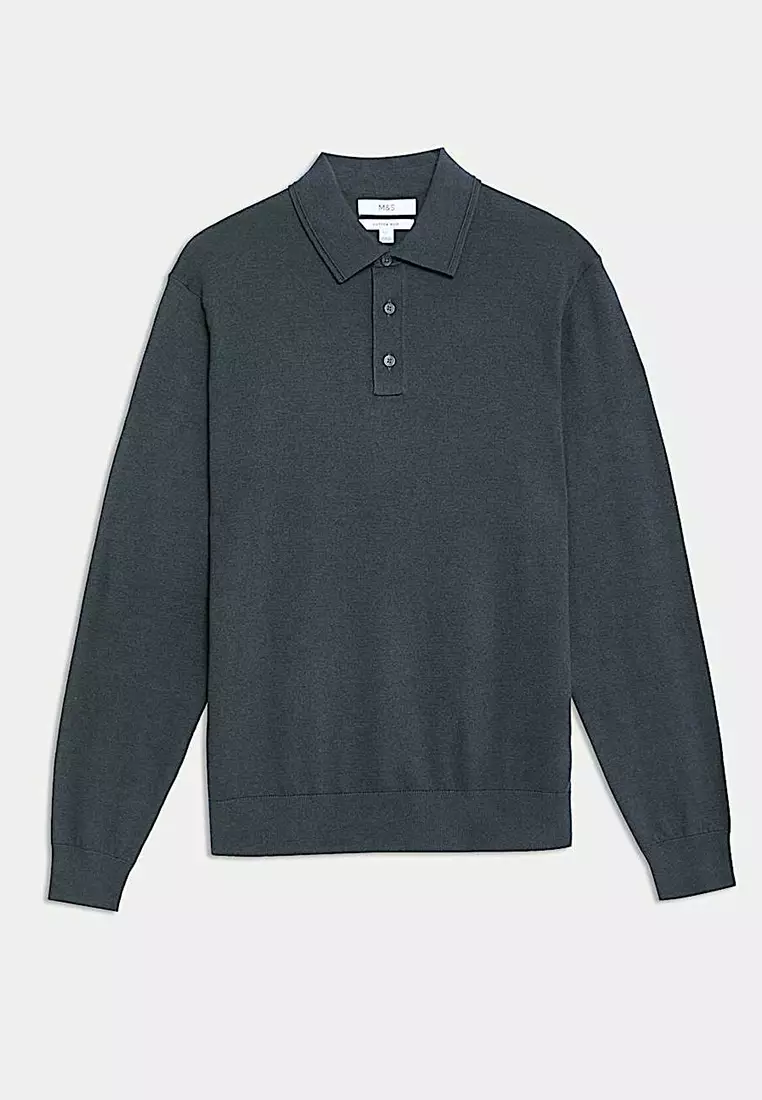 Cotton Rich Tipped Knitted Polo Shirt