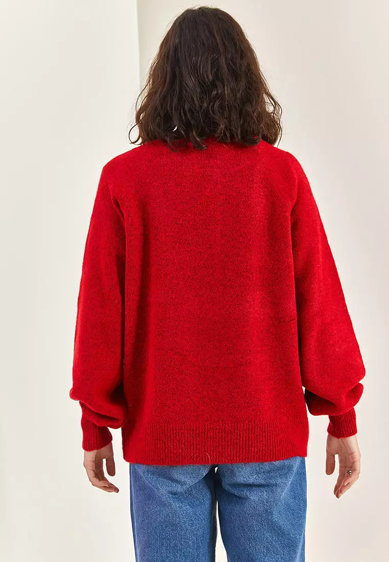 Raglan Sleeves Knit Sweater