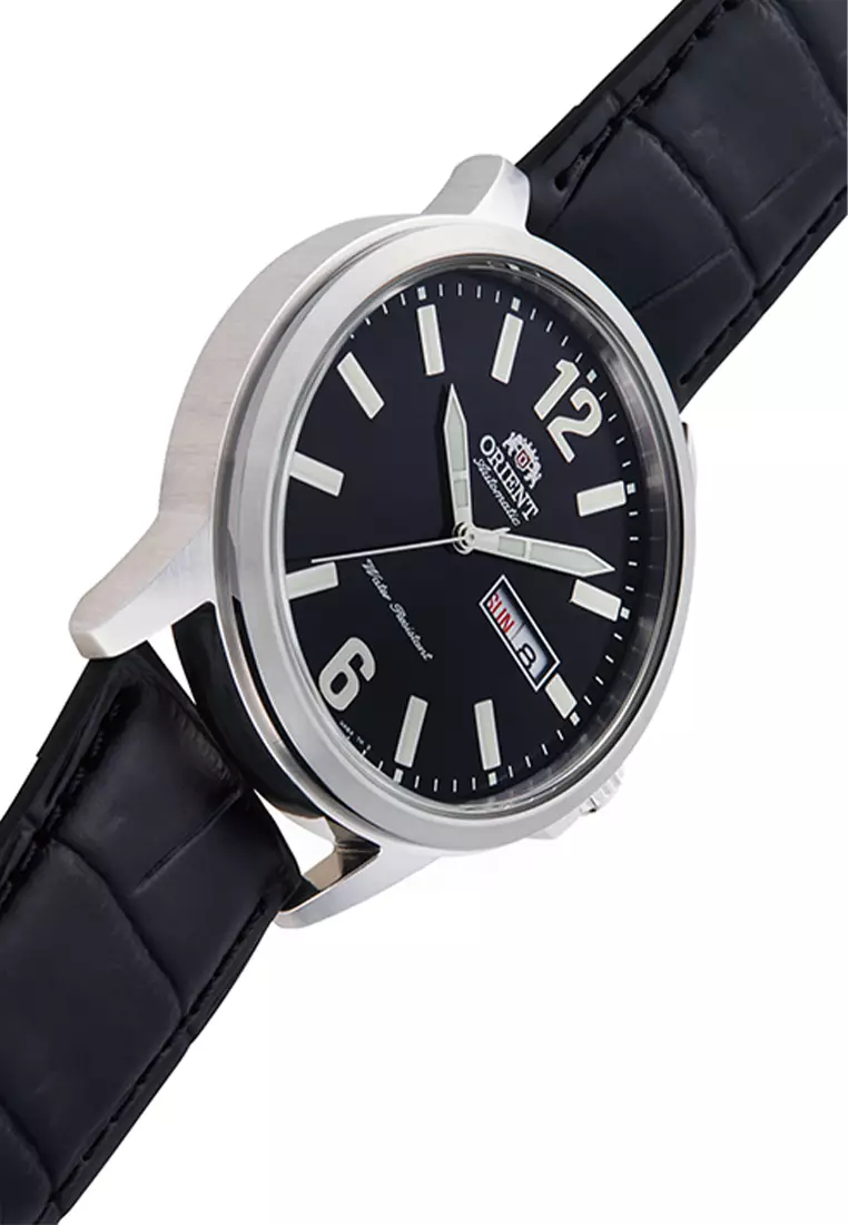Orient Commuter RA-AA0C04B Automatic 41.9mm Day Date Black Dial Leather Black