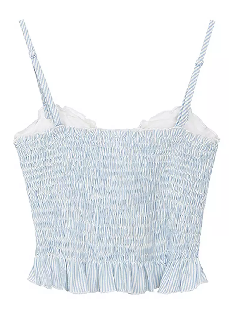 Buy AIR SPACE Striped Ruffle Padded Cami Top 2026 Online | ZALORA ...