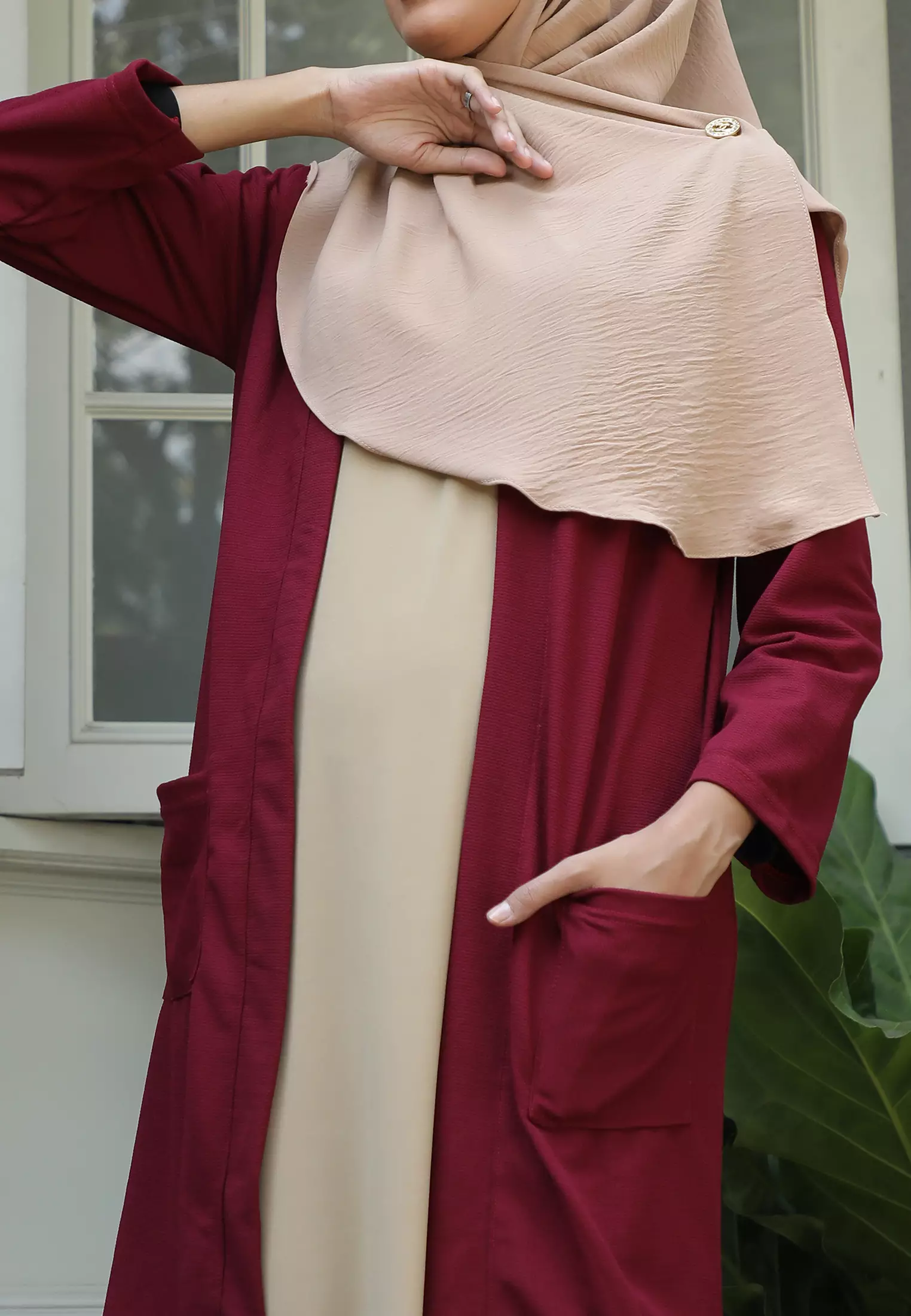 Amara Cardigan | Long Outer Ladies | Basic Outwear - Fiery Red