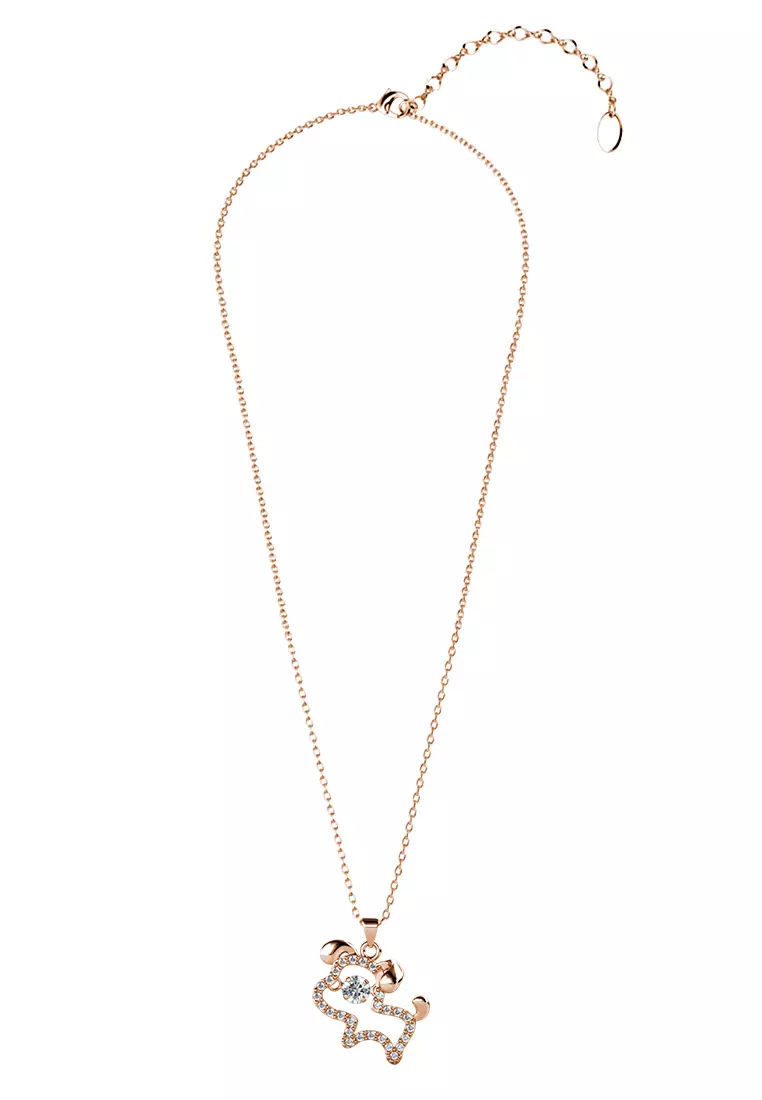 Dancing Shio Pendant Dog RG - Kalung Crystal Swarovski by Her Jewellery
