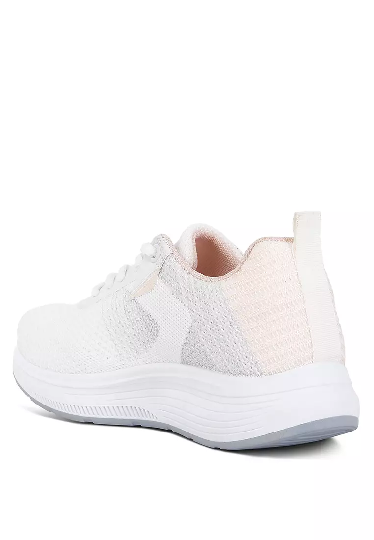 White Contrasting Chunky Sneakers