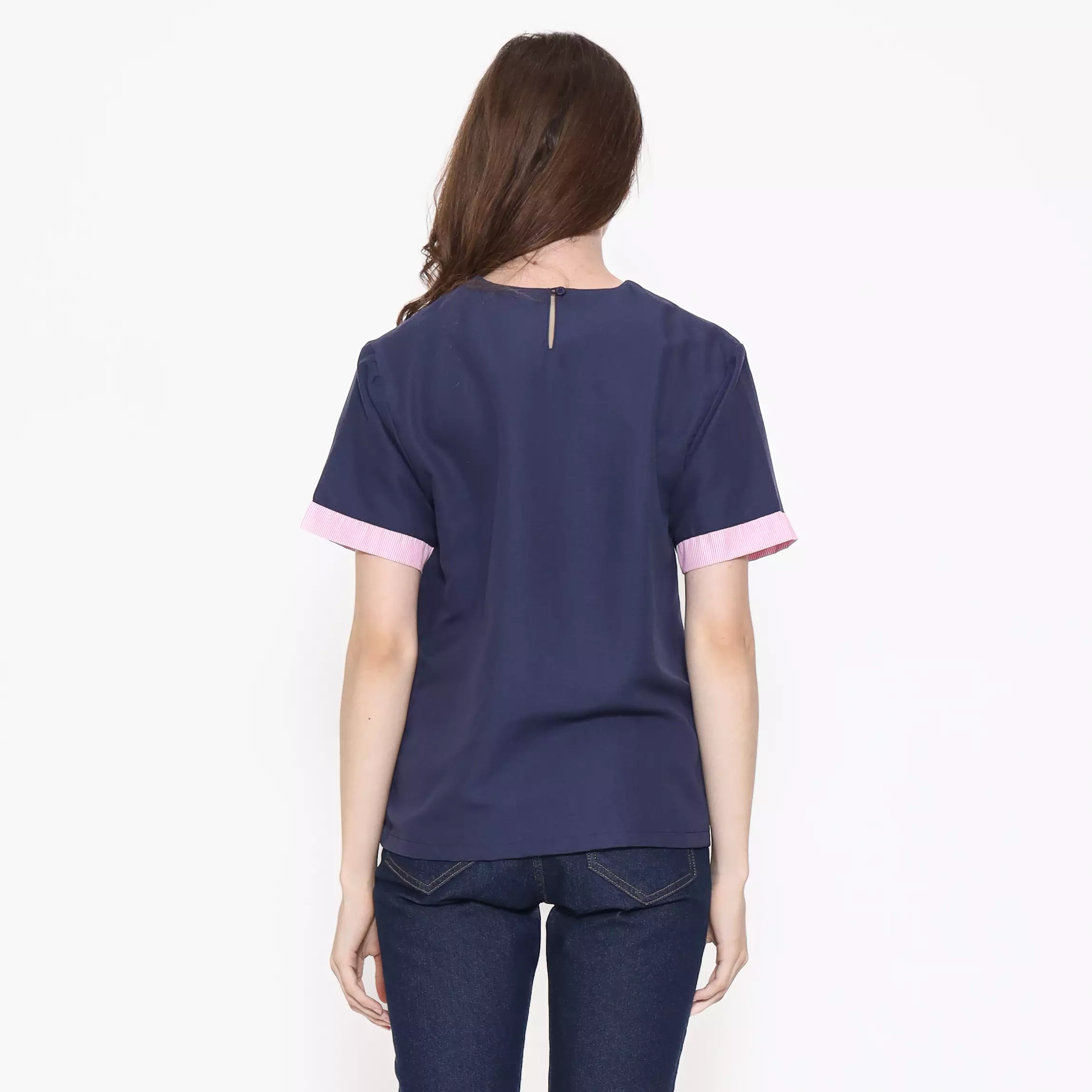 Blouse Batik Wanita - Bhatara Batik Michela - Atasan Batik Modern Lengan Pendek