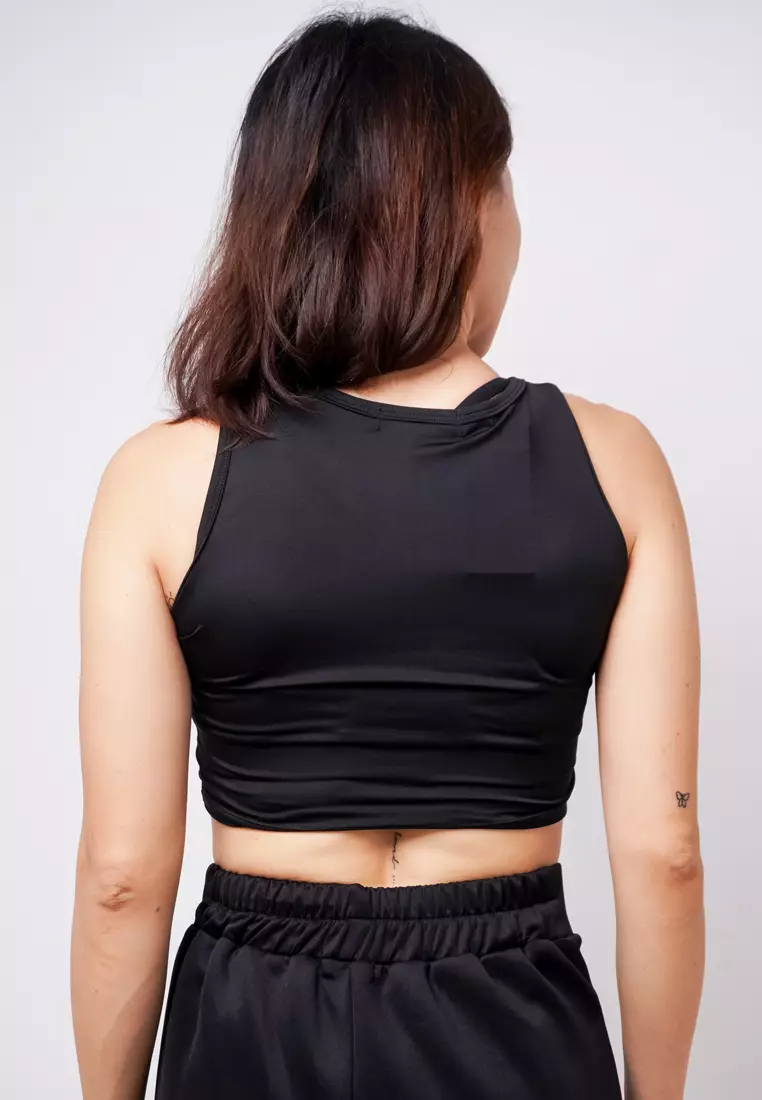 LTE22 TDLA CRTK Crop Tanktop Casual Wanita Katakana Black