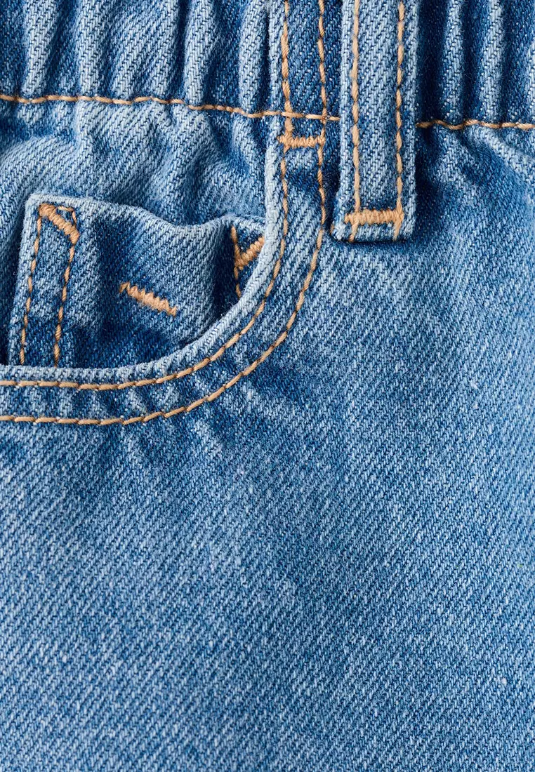 Paper Bag Jeans With Buttons