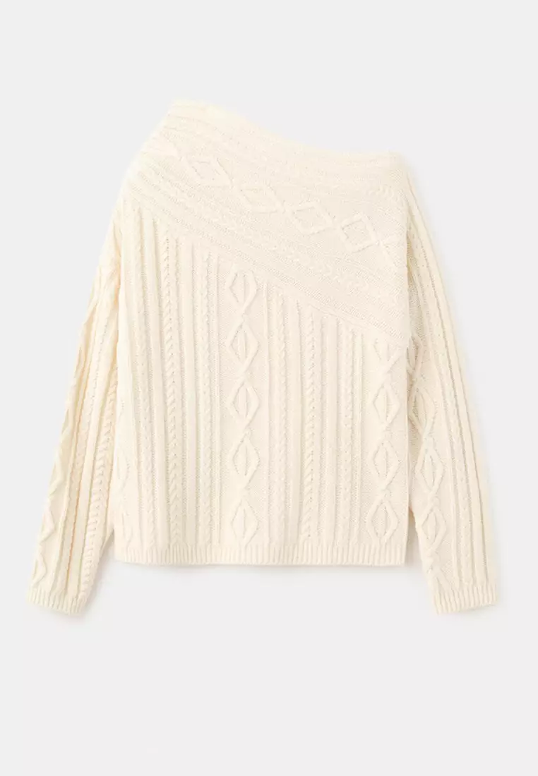 Braided Wool-Blend Sweater