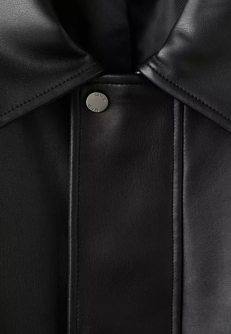 Faux-Leather Jacket with Pockets