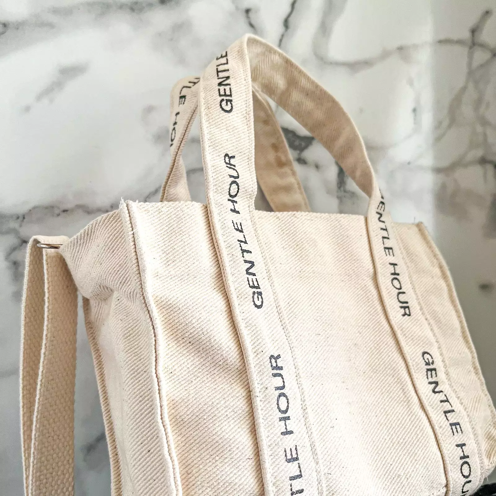 Gentle Hour Mini Tote Bag - Cream | Tas Canvas Selempang Bahu Wanita