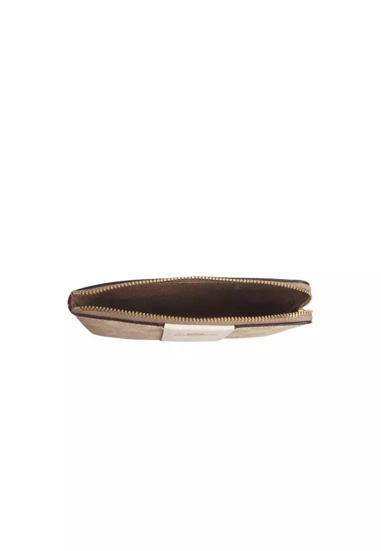 Corner Zip Wristlet In Signature Canvas With Stripe CW854